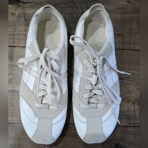 Diesel White and Tan Sneakers